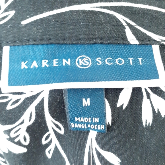 Karen Scott Blouse Button Up Top Floral 507 - Picture 4 of 6